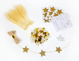 KONFETTI BALLON-SET MIT KONFETTI GOLD & WEISS