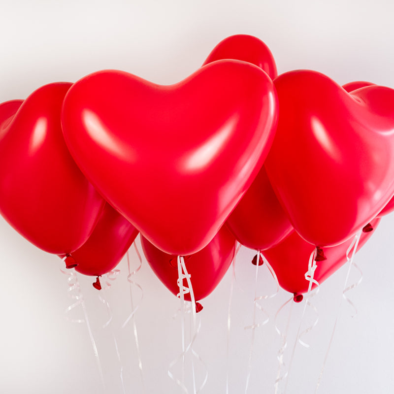 HERZBALLON SET ROT MIT HELIUM