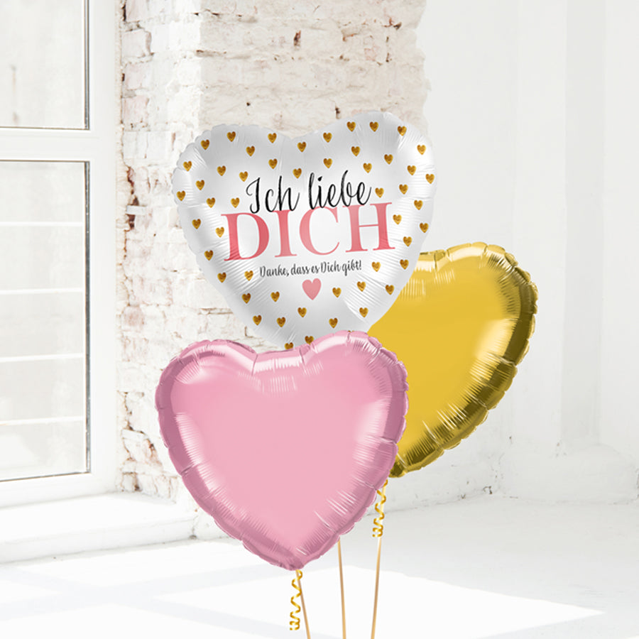 BALLONBOX " ICH LIEBE DICH" ROSA GOLD