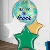 BALLONSTRAUSS MARBLEZ GRÜN - BLAU PERSONALISIERT