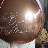 TROCKENBLUMENBOX MIT BALLON PERSONALISIERT + INFINITY ROSEN UND HORTENSIEN