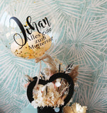 BLUMENBOX HERZ MIT DECO BUBBLE PERSONALISIERT