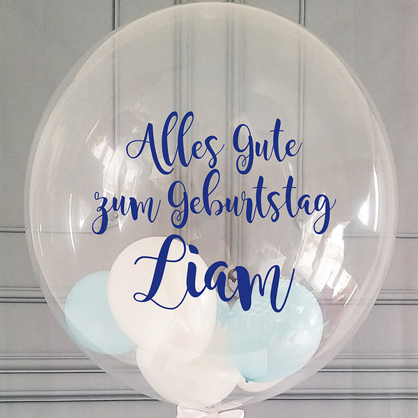 Personalisiert Schulanfang Ballon - Mit Namen 45cm Weiß