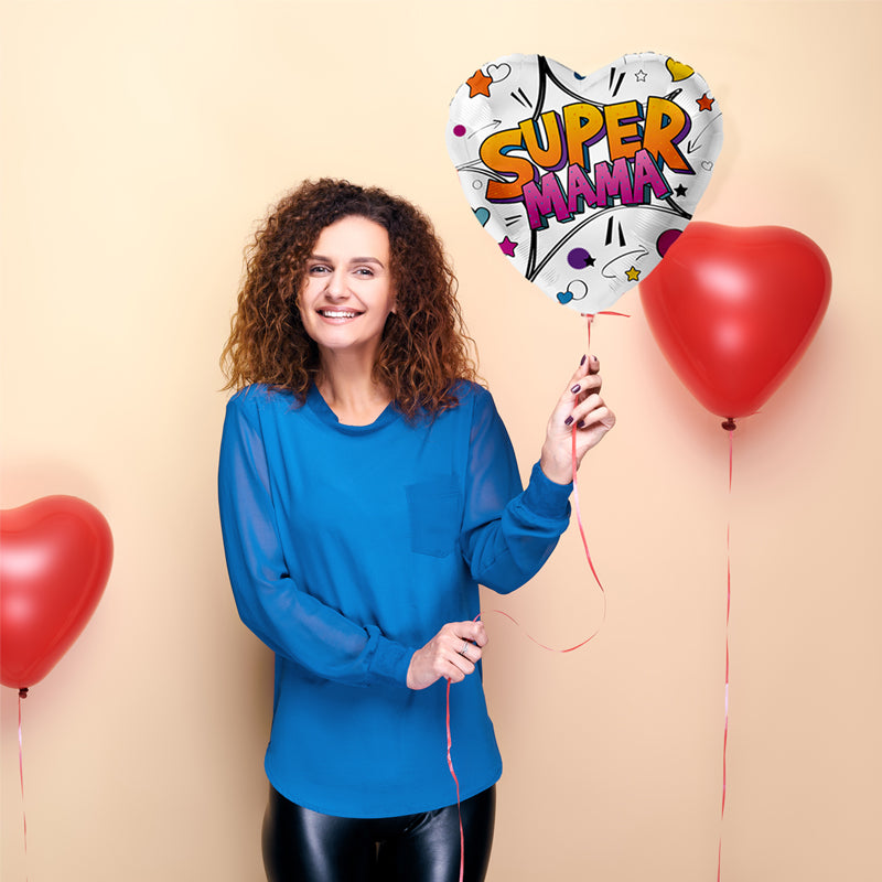 HERZLUFTBALLON SUPER MAMA (MIT HELIUM GEFÜLLT)