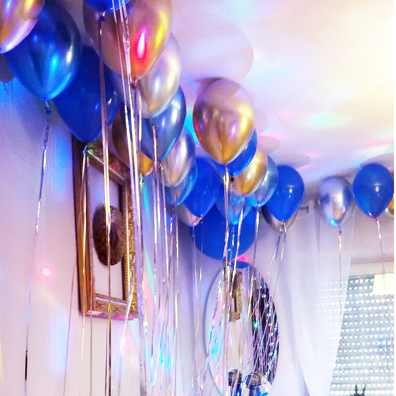 DECKENBALLONS CHROME - MIT HELIUM (LOSE)