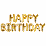 HAPPY BIRTHDAY PHRASE BALLON GOLD
