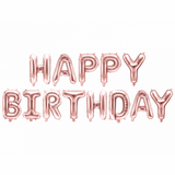 HAPPY BIRTHDAY PHRASE BALLON ROSEGOLD