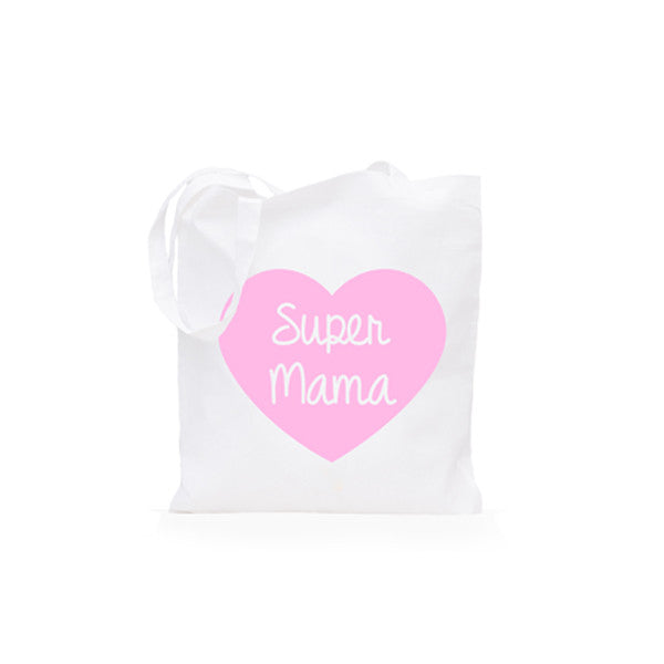 JUTEBEUTEL "SUPERMAMA" ROSA