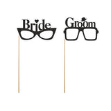 HOCHZEIT PHOTO BOOTH PROP SET – BRIDE & GROOM