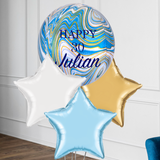 BALLONSTRAUSS MARBLEZ BLAU PERSONALISIERT
