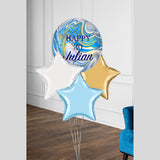 BALLONSTRAUSS MARBLEZ BLAU PERSONALISIERT