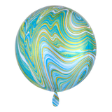 BALLONSTRAUSS MARBLEZ GRÜN - BLAU PERSONALISIERT