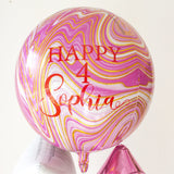 BALLONSTRAUSS ROSA MARBLEZ PERSONALISIERT