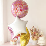 BALLONSTRAUSS ROSA MARBLEZ PERSONALISIERT