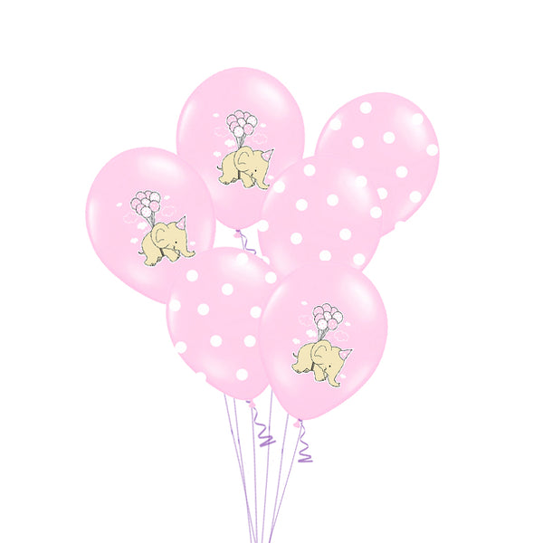 BALLONS BABY ROSA ELEFANT (6 Stk)