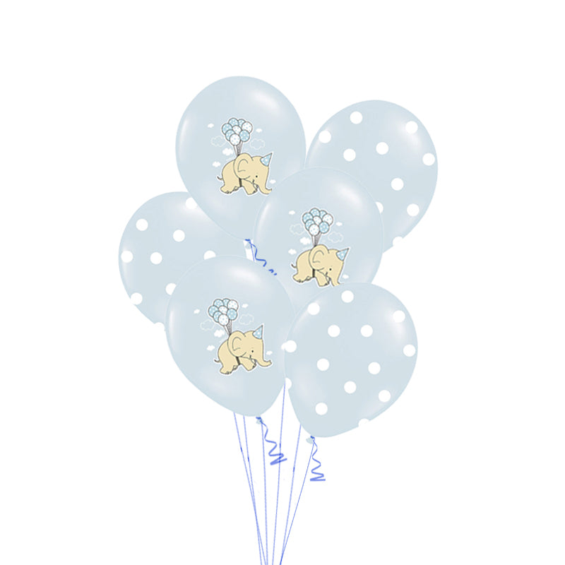 BALLONS BABY BLUE ELEFANT (6 Stk)