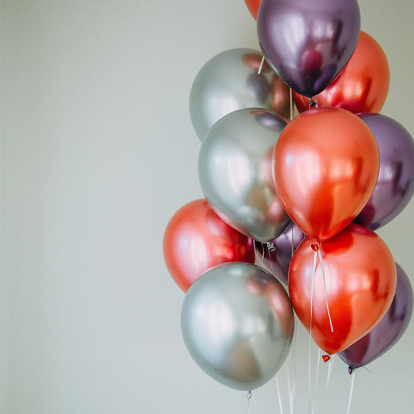 LUFTBALLON BOUQUET CHROME SET Ø 30 cm (Mit Helium)