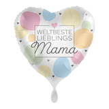 HERZLUFTBALLON WELTBESTE MAMA (MIT HELIUM GEFÜLLT)