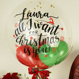 BLUMENBOX MIT DECO BUBBLE PERSONALISIERT "ALL I WANT FOR CHRISTMAS"