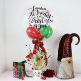 BLUMENBOX MIT DECO BUBBLE PERSONALISIERT "ALL I WANT FOR CHRISTMAS"