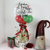 BLUMENBOX MIT DECO BUBBLE PERSONALISIERT "ALL I WANT FOR CHRISTMAS"