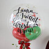 BLUMENBOX MIT DECO BUBBLE PERSONALISIERT "ALL I WANT FOR CHRISTMAS"