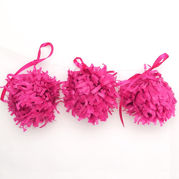 MINI POM POMS 3ER SET FUCHSIA