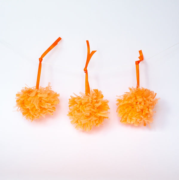 MINI POM POMS 3ER SET PEACHE