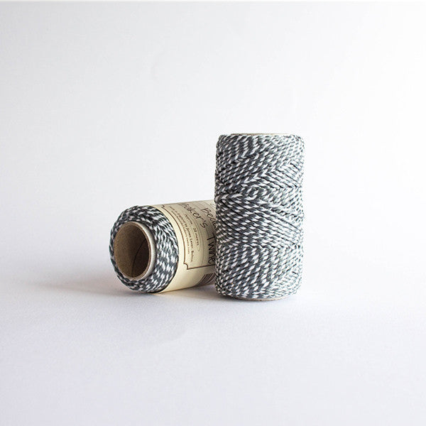 BÄCKERGARN, BAKERS TWINE, WURSTGARN, BÄCKERSCHNUR, BASTELSCHNUR - ORIGINAL VON EVERLASTO / SILBER-WEIß